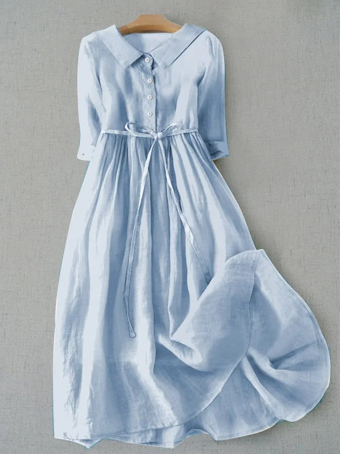 Lux - Robe élégante à manches demi-longues avec lacets à la taille